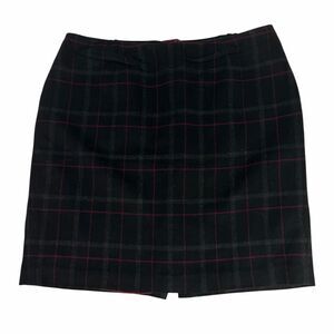 Talbots Womens size 16WP Wool Blend Black Plaid Skirt